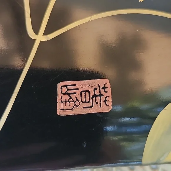 VTG JAPANESE AIZU-,NURI LACQUER FUMIBAKO BOX - Picture 3 of 13